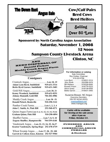 Selling Over 50 Lots - North Carolina Angus Association