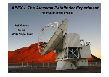 APEX - The Atacama Pathfinder Experiment APEX - The Atacama ...