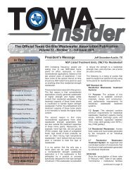 TOWA Insider - Texas Onsite Wastewater Association