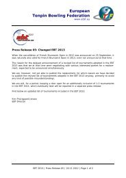 Changed EBT 2013 - European Tenpin Bowling Federation