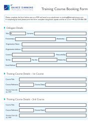 Training Course Booking Form - Baines Simmons