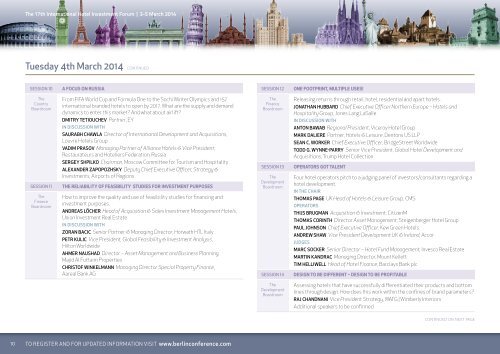 to view and download the IHIF 2013 programme - International Hotel ...