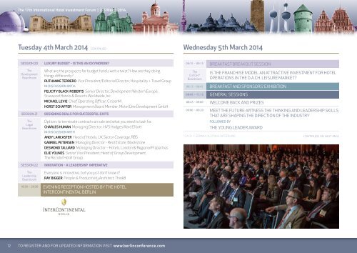 to view and download the IHIF 2013 programme - International Hotel ...