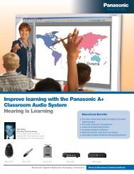 Improve learning with the Panasonic A+ Classroom Audio System ...