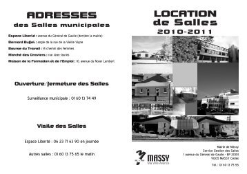 LOCATION de Salles ADRESSES - Massy