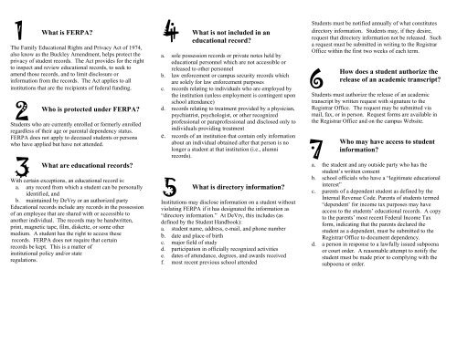 FERPA Brochure (PDF)