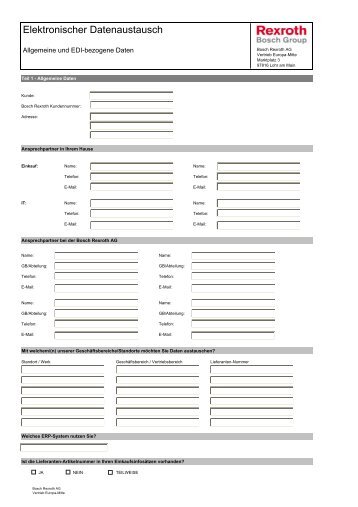 Elektronischer Datenaustausch - Bosch Rexroth