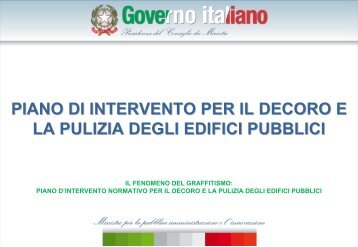 Piano d'intervento per il decoro e la pulizia degli edifici pubblici