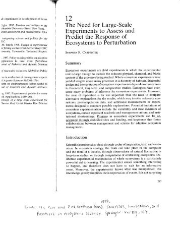 Carpenter, S.R. 1998. The need for large-scale experiments to ...