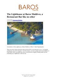 The Lighthouse at Baros Maldives, a Restaurant Bar like no other