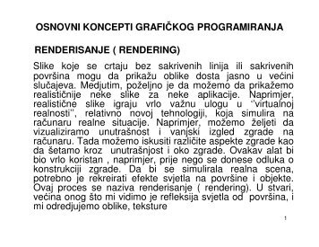 OSNOVNI KONCEPTI GRAFIÄKOG PROGRAMIRANJA ...