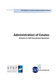 Administration of Estates Answers to Self-Assessment Questions