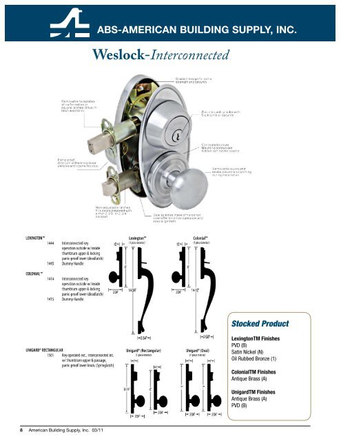 Weslock-Molten Bronze Collection - StudioSupplier