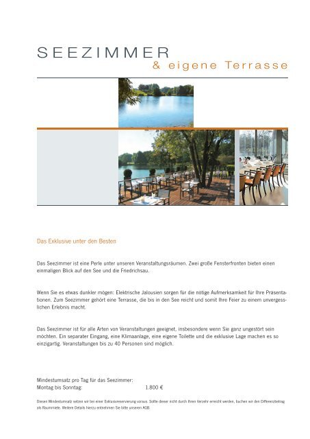 Eventmappe - LAGO hotel & restaurant am see