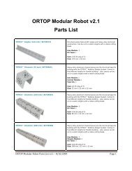 ORTOP Modular Robot v2.1 Parts List