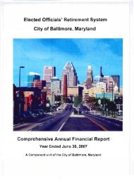 Elected Officials' Retirement System City of Baltimore, Maryland ...