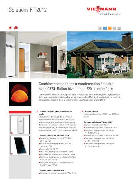 Combiné compact gaz à condensation/solaire avec CESI - Viessmann