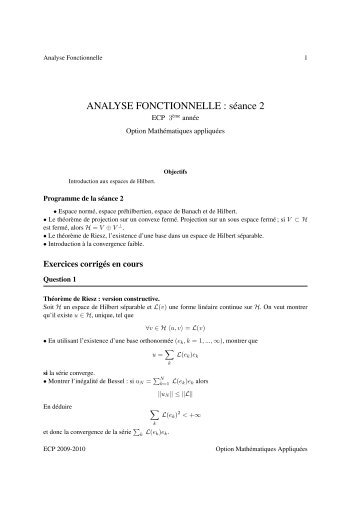 ANALYSE FONCTIONNELLE : sÃ©ance 2