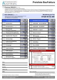 Preisliste BauFaktura - Huonker Softwaretechnik