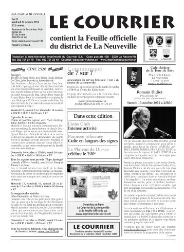 Mise en page 1 - Imprimerie du Courrier, La Neuveville