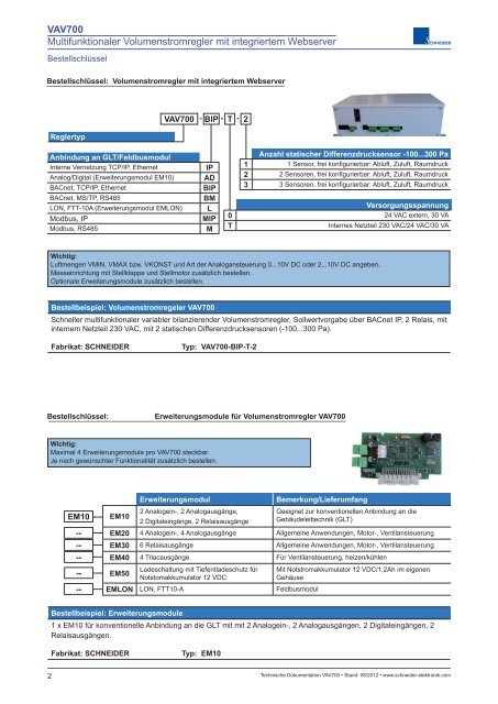 VAV700 Multifunktionaler Volumenstromregler mit integriertem ...