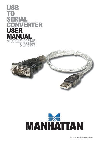 tage ned Ubestemt underjordisk USB TO SERIAL CONVERTER USER MANUAL - MANHATTAN