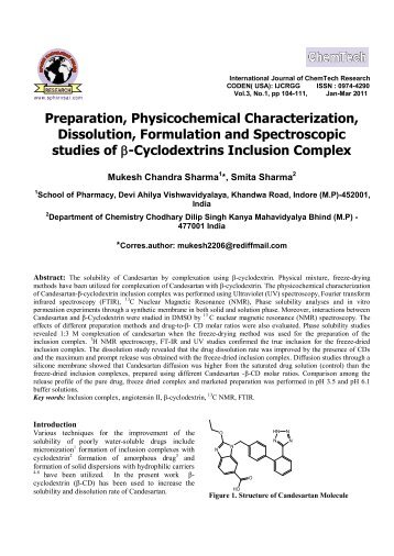 Cyclodextrins Inclusion Complex