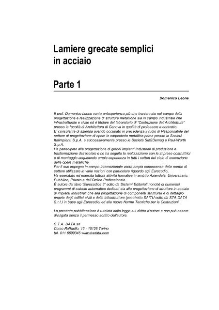 Lamiere grecate semplici in acciaio - S.T.A. Data S.r.l.