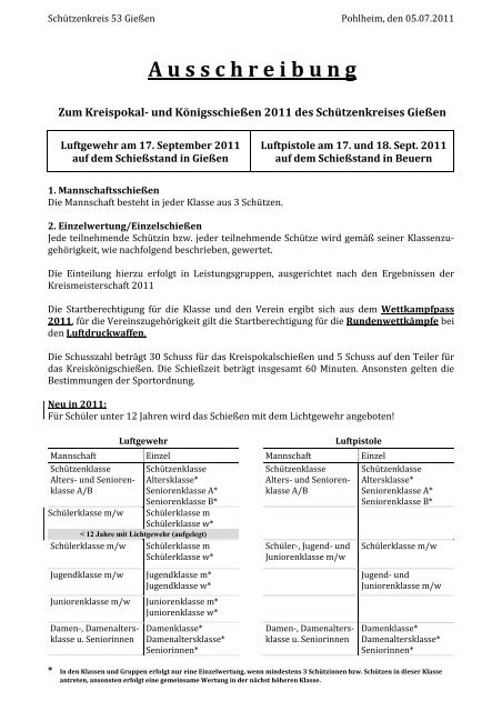 Ausschreibung - Schützenkreis 53 Gießen