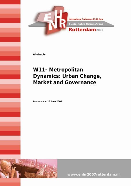 Download abstracts - ENHR 2007 Rotterdam
