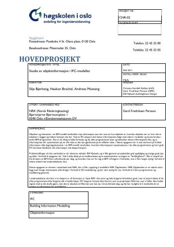 Studie av objektinformasjon i IFC-modeller - buildingSMART