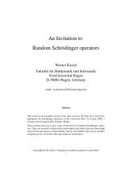 An Invitation to Random SchrÂ¨odinger operators - FernUniversitÃ¤t in ...