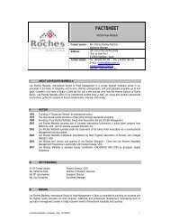 FACTSHEET - Les Roches International School of Hotel Management