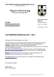LUFTGEWEHR KREISLIGA 2011 / 2012 - Schützenkreis Mergentheim