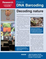 Focus On DNA Barcoding - University of Guelph