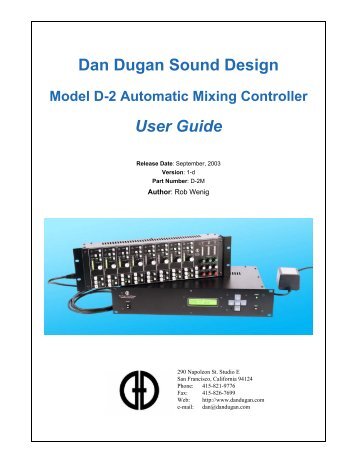 Model D-2 Automatic Mixing Controller - Dan Dugan Sound Design