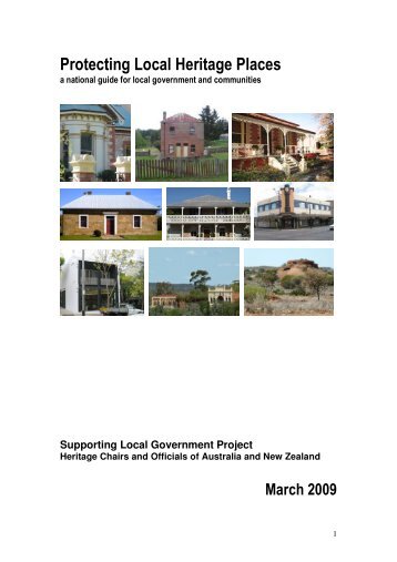 Protecting local heritage places: a national guide for - Tasmanian ...