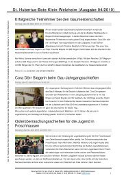 Ausgabe 04/2010 - Schützenverein St. Hubertus eV Klein-Welzheim