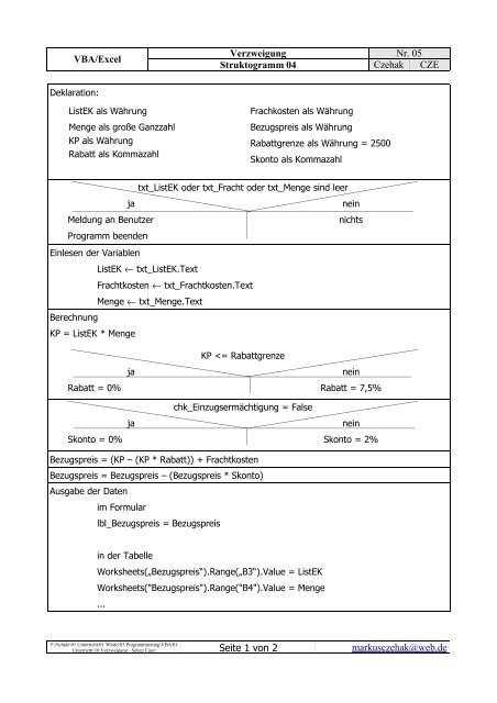 VBA/Excel Verzweigung Struktogramm 04 Nr. 05 ... - Klassenwiki