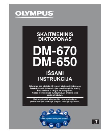 IÅ SAMI INSTRUKCIJA SKAITMENINIS DIKTOFONAS - Olympus