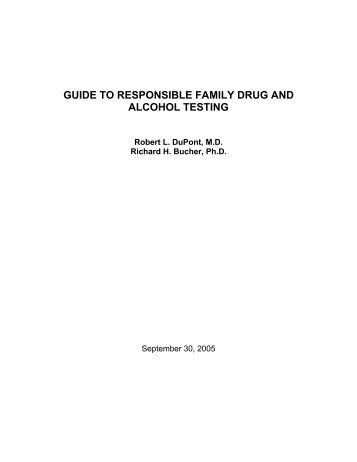 guide to responsible family drug and alcohol testing - Institute For ...