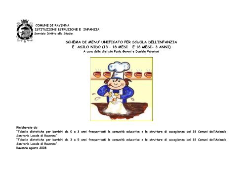 Schema Di Menu Unificato Per Scuola Dell Infanzia E Asilo Nido 13