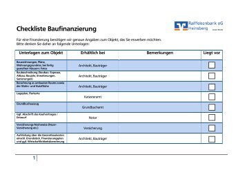 Checkliste Baufinanzierung (PDF)