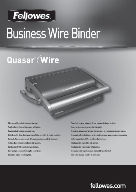 Quasar Wire Manual - Fellowes