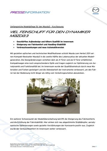 Mazda3 Pressespiegel - Mazda Autohaus Rottmann