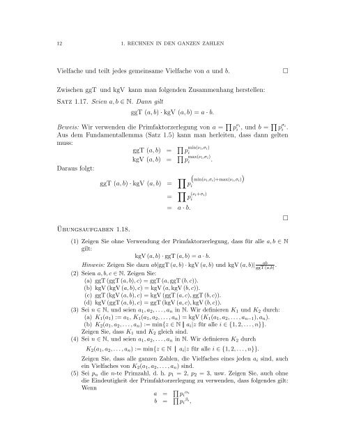 EinfÃ¼hrung in die Algebra Vorlesungsunterlagen Erhard Aichinger ...