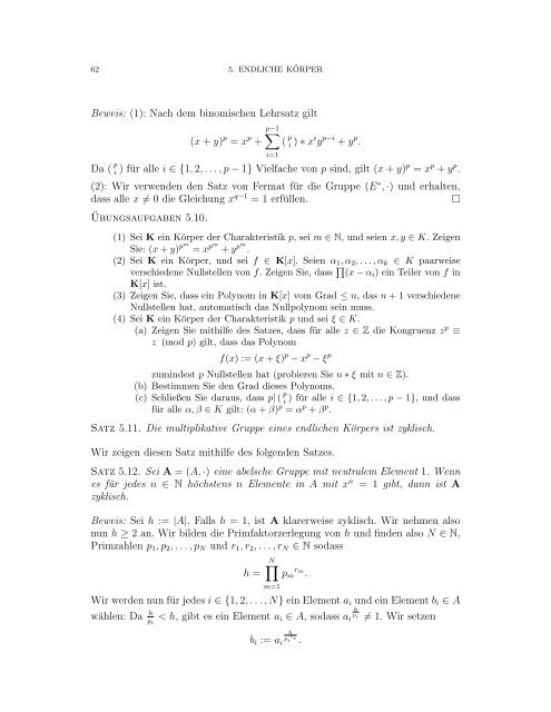 EinfÃ¼hrung in die Algebra Vorlesungsunterlagen Erhard Aichinger ...