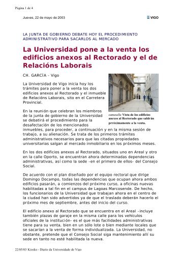 La Universidad pone a la venta los edificios anexos al Rectorado y ...