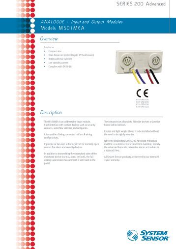 M501 Datasheet - System Sensor Europe