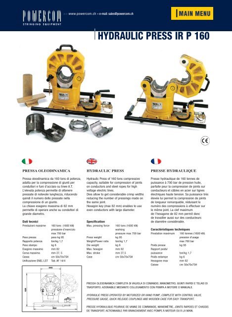 IR P 160 - Powercom SA - stringing equipment